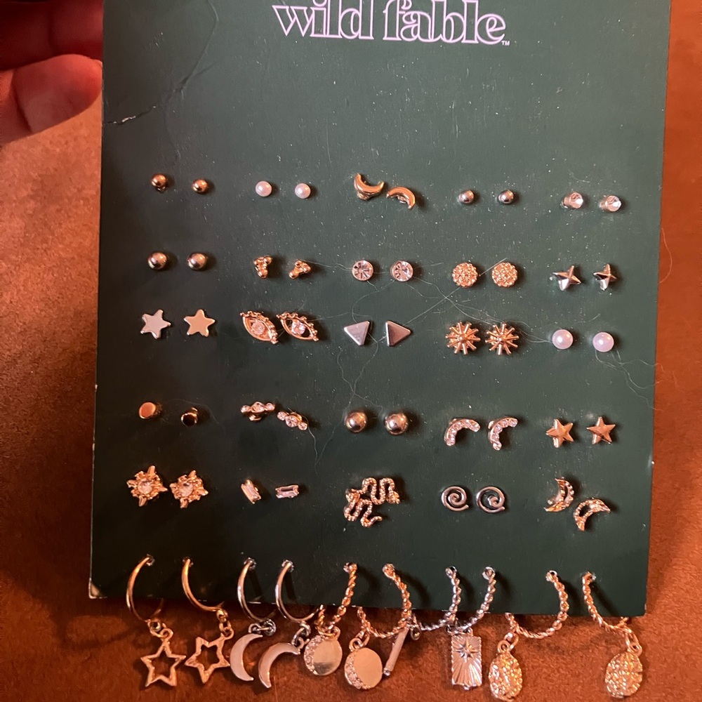 With bundle of 3 only please. Wild Fable 36 pair gold Earring Collection